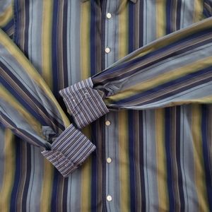 ROBERT GRAHAM Multi-Colored Striped Shirt Size XL